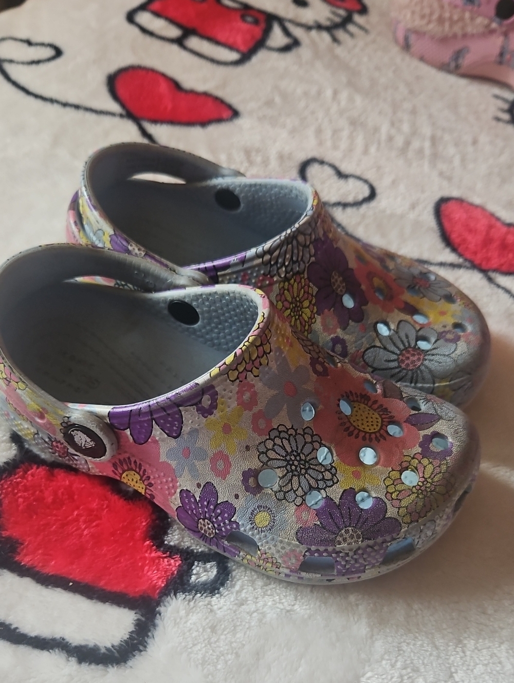 Kids Floral Slip-On Clogs — Purple Multi